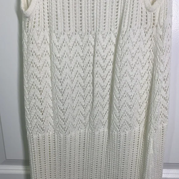 Express - Ivory Long Knit Tank Cardigan Size XS/S - Picture 8 of 9